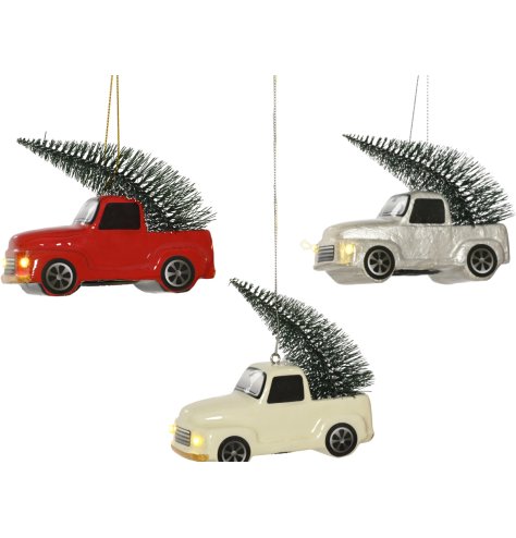 3/A Flashing Indoor Car with Tree Hanging Deco, 11.5cm