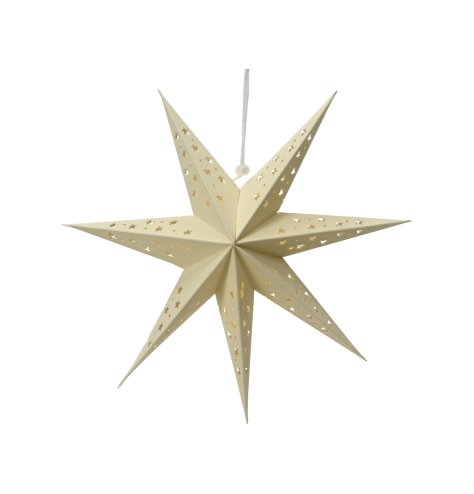 Light Up Beige Paper Star Decoration, 40cm