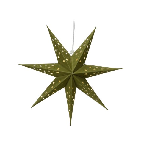 Light Up Green Paper Star Decoration, 60cm