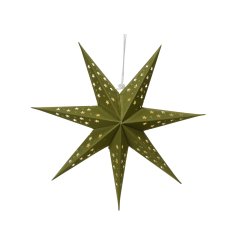 Green Indoor Micro Light Up Paper Star Deco, 60cm