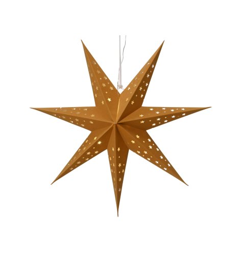 Light Up Brown Paper Star Decoration, 60cm