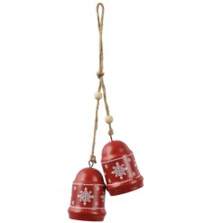 Make your Christmas tree merry with a hanging double bell! Add some playful cheer to your holiday decor.