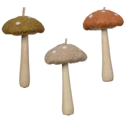 3/a Natural Mushroom Felt Hangers 