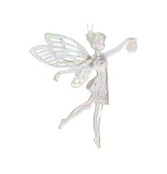 Clear Pixie Fairy Angel Tree Decoration, 12cm
