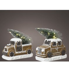 2/A Indoor LED Car with Tree Deco, 14cm