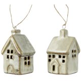 2/A Reactive Glaze Hanging House Deco, 7cm