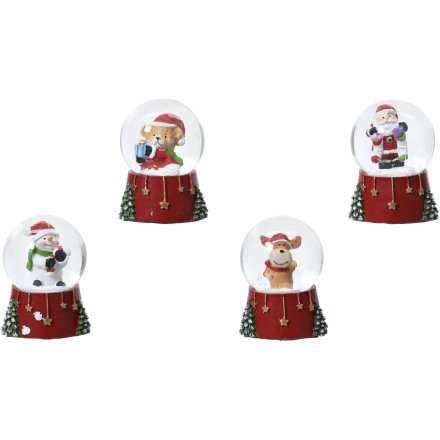 4/A Snowman, Teddy, Santa, Reindeer, Snow globe