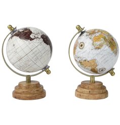 Make a bold statement in your home with these striking world globe ornaments. Great for accentuating any room