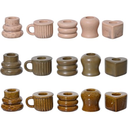 15/A Small Glazed Candle Holders