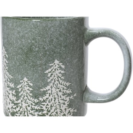 Green Frosted Winter Mug, 12cm
