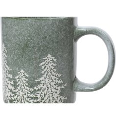 Woodland Green Festive Mug, 12cm