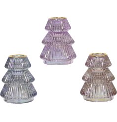 3/A Pastel Christmas Tree Candle Holder, 8CM