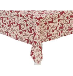 Reindeer Cotton Tablecloth, 180cm