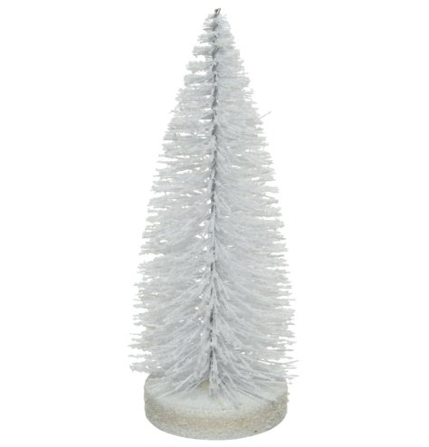 Indoor Brush Tree in white Glitter, 20cm