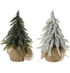 2/A Mini Snow Effect Glitter Tree, 20cm