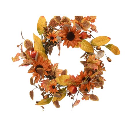 50cm Autumn Sunflower Wreath 