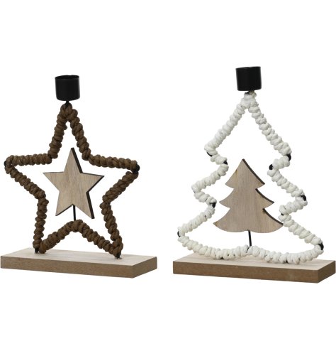 Iron Star & Tree Candle Holder 2/a