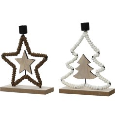 Natural Iron Star & Tree Candle Holder 18.5cm
