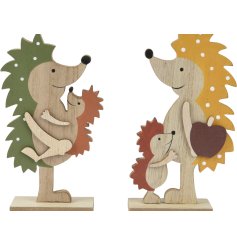Wooden Autumnal Hedgehogs