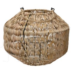 A beautiful rattan lantern that effortlessly introduces natural tones
