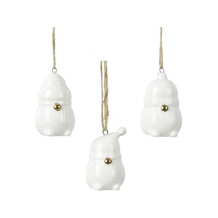 3/A Hanging Gnome with Gold Nail Deco, 5.4cm