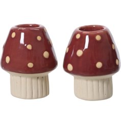 Set of Mushroom T-Light Holders