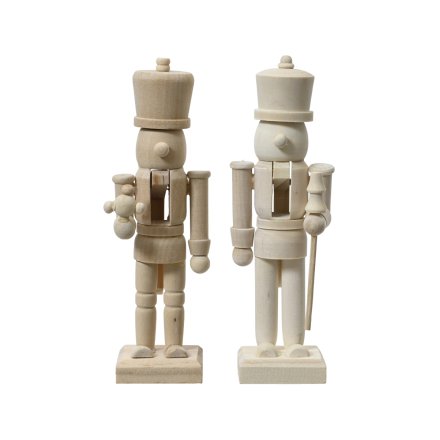 12.5cm Natural Wooden Nutcrackers 2/a