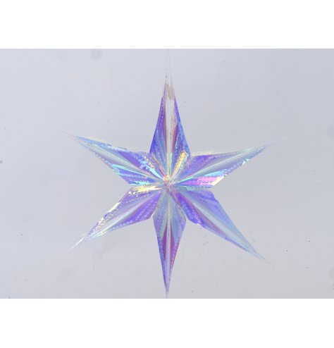 Hanging Iridescent Star 15cm