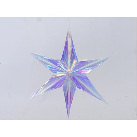 Hanging Iridescent Star 15cm