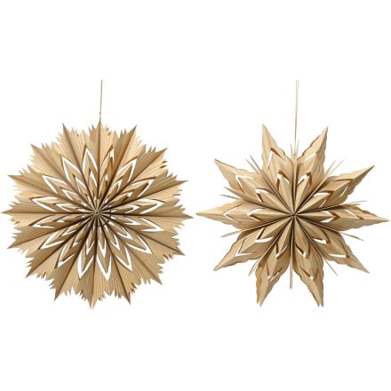 2/A Star Cut Out Hanging Deco in Gold, 40cm
