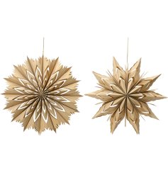 2/A Star Cut Out Hanging Deco in Gold, 40cm
