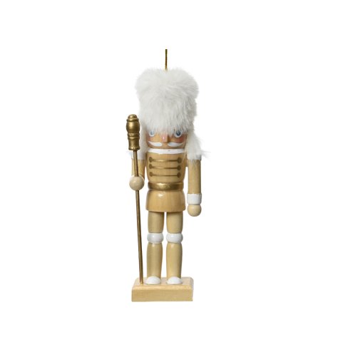 Hanging Nutcracker w/ Faux Fur Hat 12.5cm