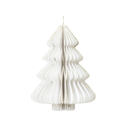 Small White Paper Tree Decoration, 8cm