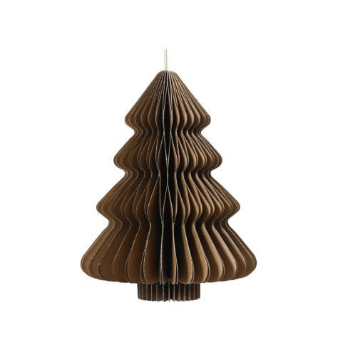 Small Brown w/ Champagne Paper Tree Hanger, 8cm