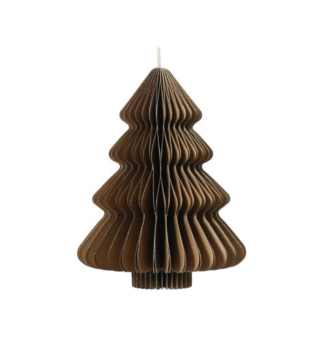 Add elegance to your Christmas tree with our exquisite champagne-hued hanger, beautifully accented with a brown trim.