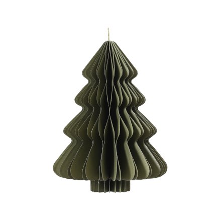 Paper Green Champagne Painted Tree Deco, 8cm