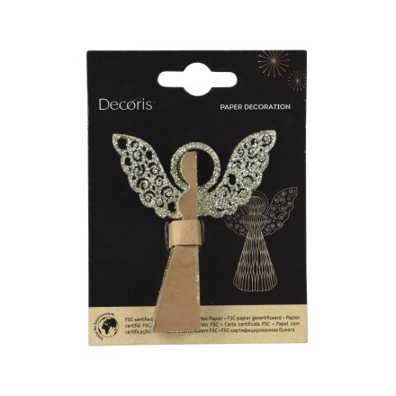 Hanging Gold Champagne Painted Angel Tree Decoration, 8cm