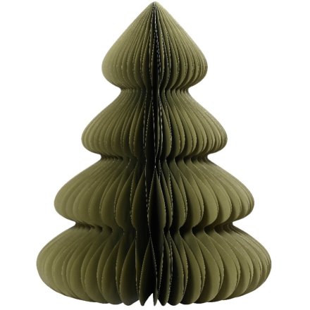 Gold Edge & Green Paper Tree Ornament 60cm