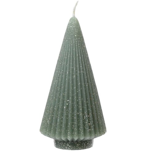 12.5cm Sage Green Tree Candle
