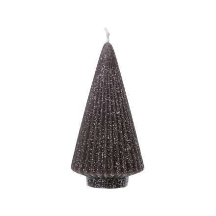 Black Festive Tree Candle w/ Glitter 12.5cm