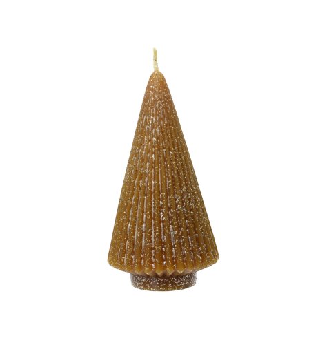 Brown Tree Candle w/ Glitter 12.5cm