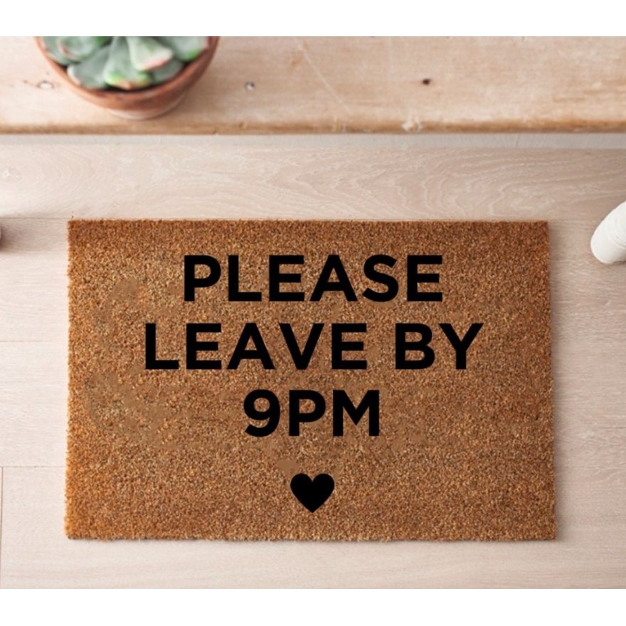 Coir Doormat - Please Leave By 9pm, 60cm