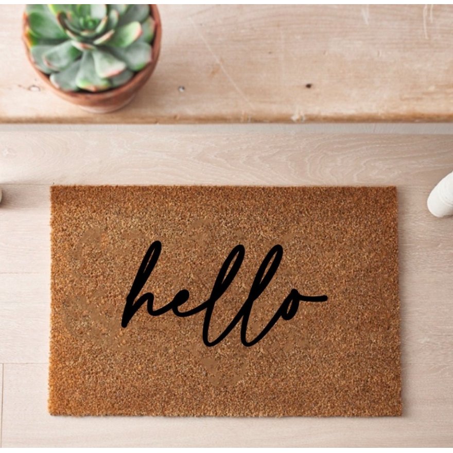 Simplistic 'Hello' Doormat, 60cm