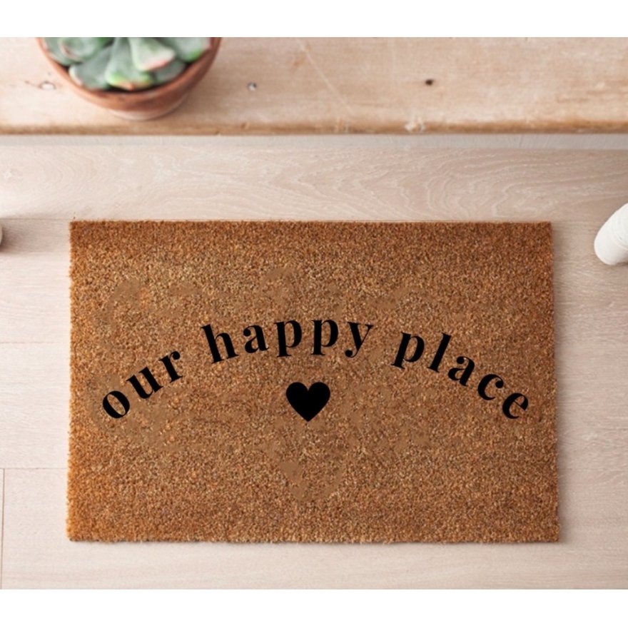 Doormat Our Happy Place, 60cm