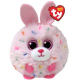 A brightly coloured beanie ball called Strawberry. 