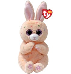 A peachy coloured bunny called Peaches from the TY Beanie Belly range.