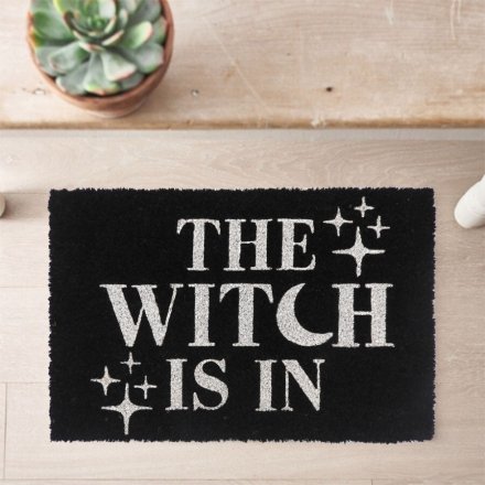 Coir Doormat - The Witch is In, 60cm