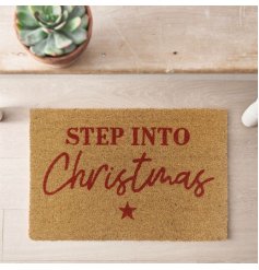 Christmas Doormat , Step Into Christmas, 60cm
