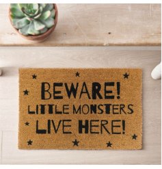A cutely scary doormat for the Halloween season. 