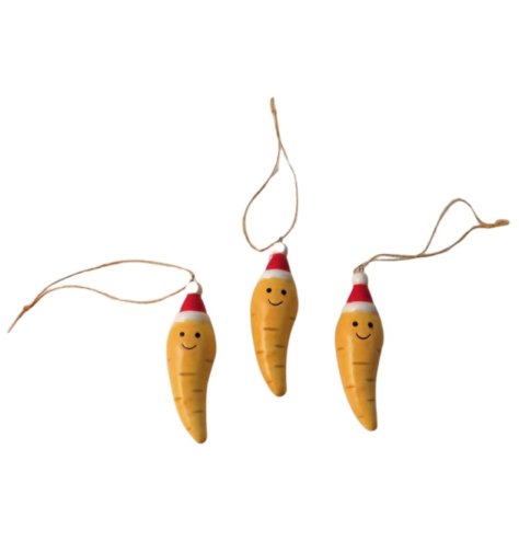 Get into the holiday spirit with our hanging tree parsnip in a festive Christmas hat.